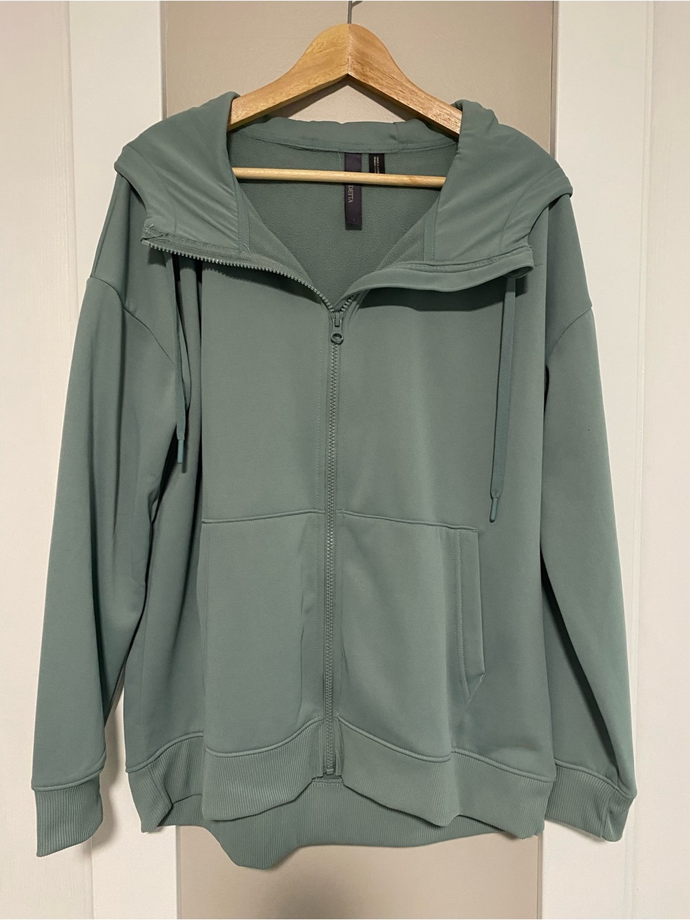 Women's Sage Green Zip-Up Bomber Hoodie